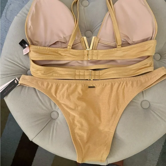 Victoria Secret Gold V-Hardware Bikini Women's Swimwear Set - Picture 2 of 3